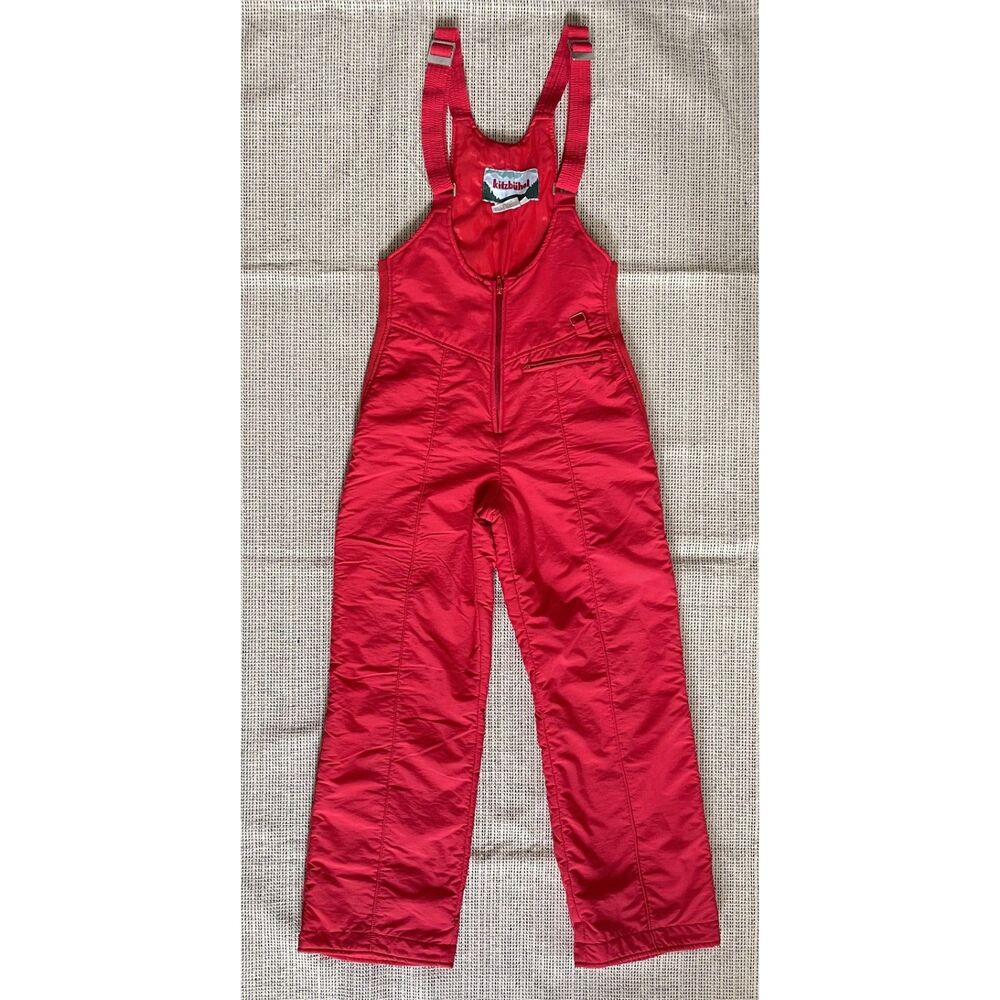 Vtg Red Ski Bib Pants 80s 90s Retro Snow Overalls Après Ski Gorpcore Womens 30